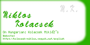 miklos kolacsek business card